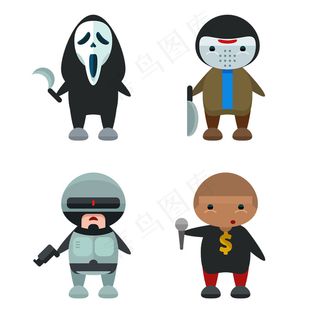 手绘卡通人物icon图标