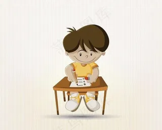 写字的小男孩图片