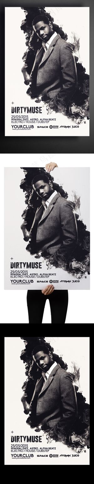 黑人明星音乐会活动国外创意海报