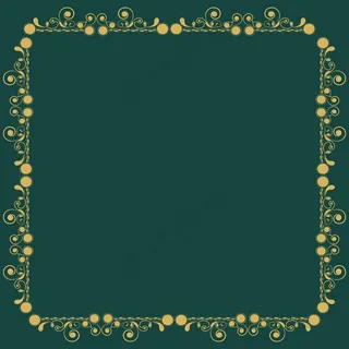 美丽的花卉装饰的金色边框