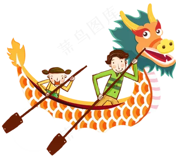 卡通可爱端午节粽子赛龙舟免扣图片 卡通可爱端午节粽子赛龙舟免扣图片