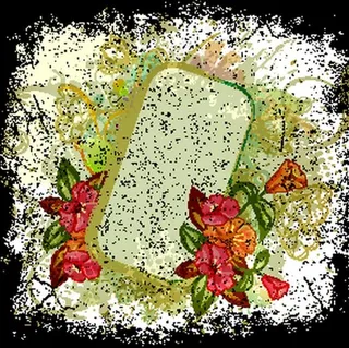 墨迹水粉花朵矢量背景