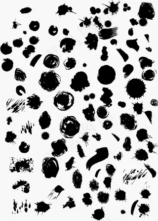 水墨滴溅笔触矢量素材