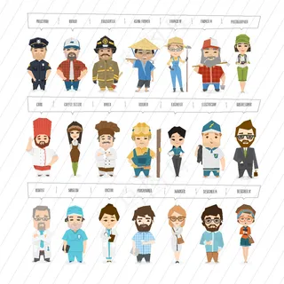 各种行业职业人物漫画