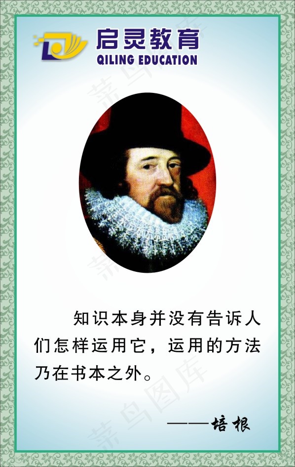 培根名人名言cdr矢量模版下载