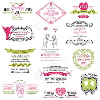 婚礼贺卡装饰花纹