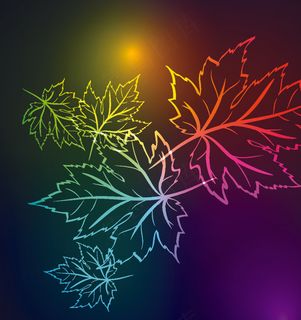 霓虹光效树叶矢量素材