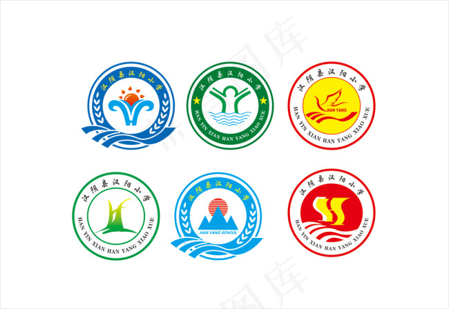 学校标志cdr矢量模版下载