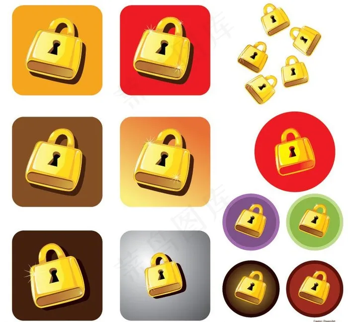 金锁图片eps,ai矢量模版下载