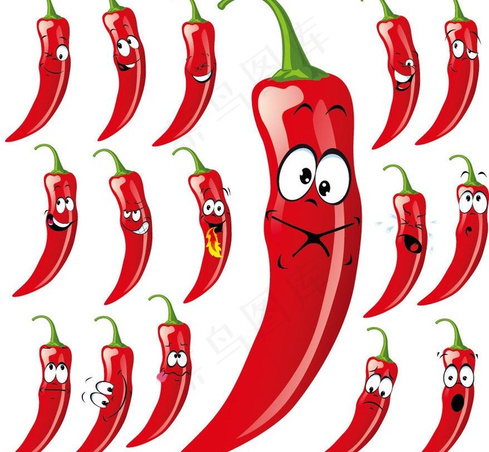 卡通红辣椒表情图片