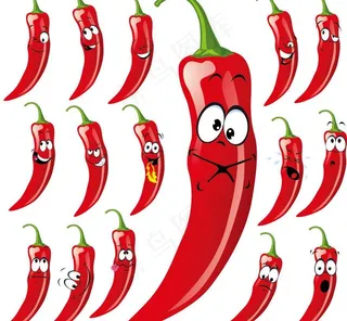卡通红辣椒表情图片