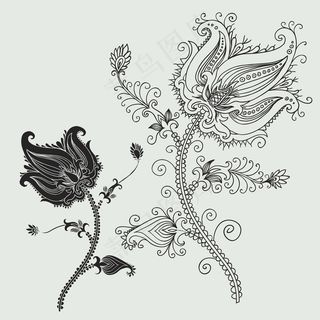 古典花纹图案矢量素材