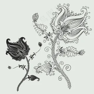 古典花纹图案矢量素材