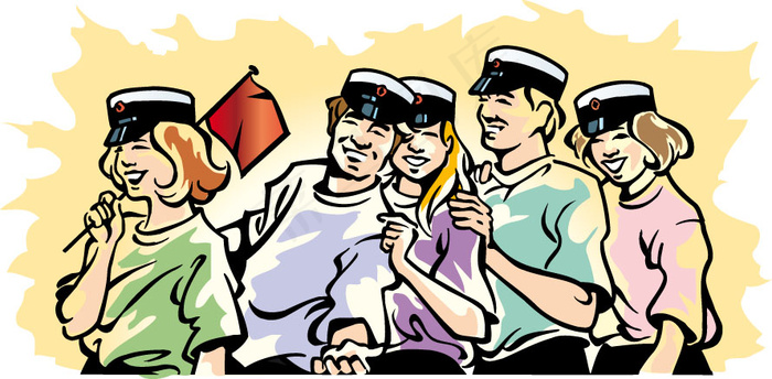 学校主题卡通插画矢量素材