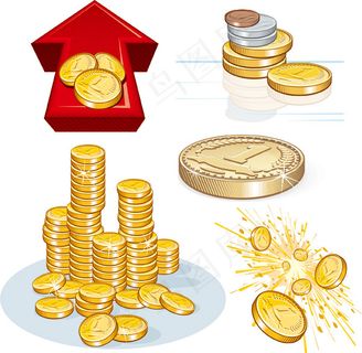 矢量图金币标志背景