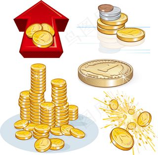 矢量图金币标志背景