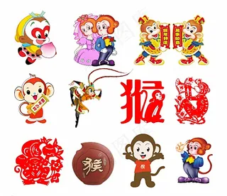 猴年新春海报设计元素图片