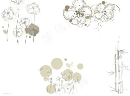 淡雅竹矢量素材