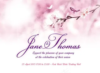 粉色桃花梦幻背景邀请函