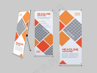 展架 橘色  色块 方块