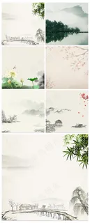 淘宝天猫山水中国风主图背景