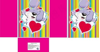 兔子爱心色条礼品袋图片