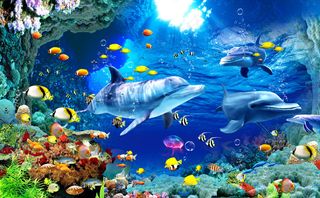 海底世界背景画电视背景墙