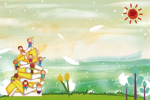 梦幻背景 春天 卡通