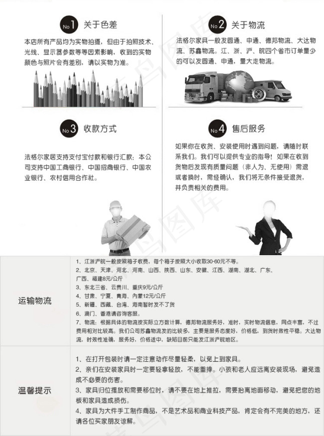 买家须知售后须知买家注意psd模版下载