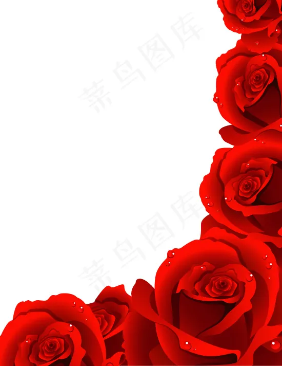 鲜红花瓣玫瑰花矢量素材eps,ai矢量模版下载