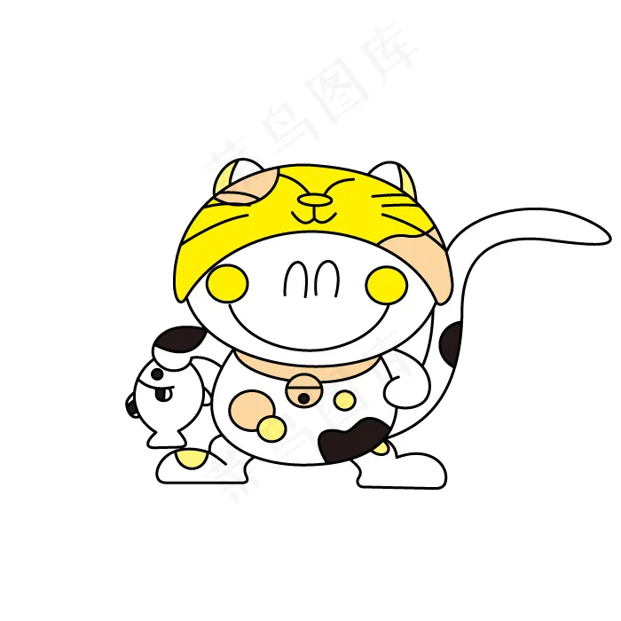 印花矢量图 可爱卡通 动物 猫 鱼...ai矢量模版下载