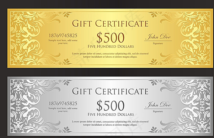 金色优惠劵图片