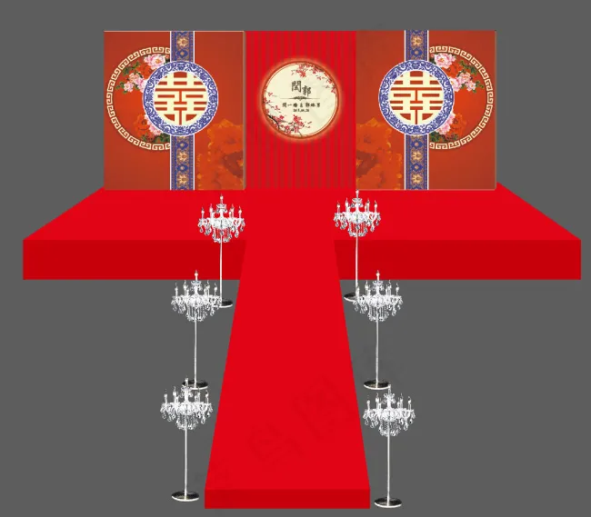 婚礼效果图ai矢量模版下载