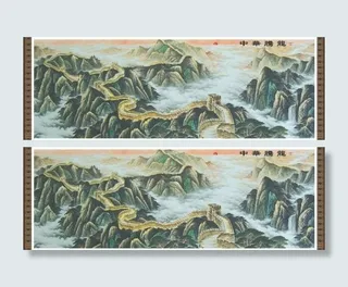 山水画 国画 长城图片