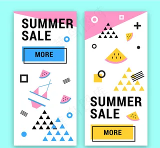 孟菲斯风格夏季销售横幅