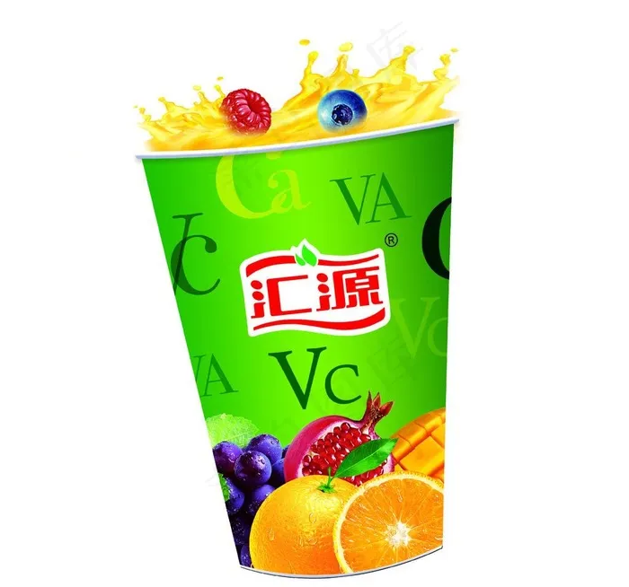 汇源果汁杯图片psd模版下载
