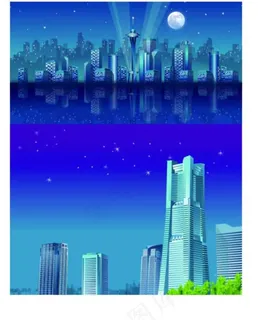 2款AI格式城市夜景矢量素材