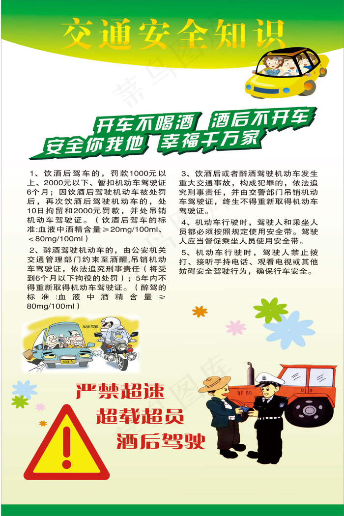 交通安全知识cdr矢量模版下载