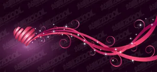 由丝带心形矢量素材