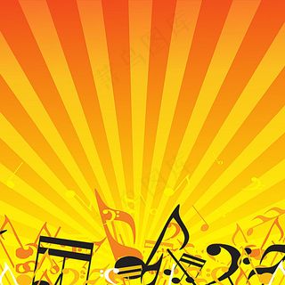 放射背景和音符