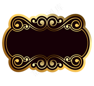 黑金色边框素材png