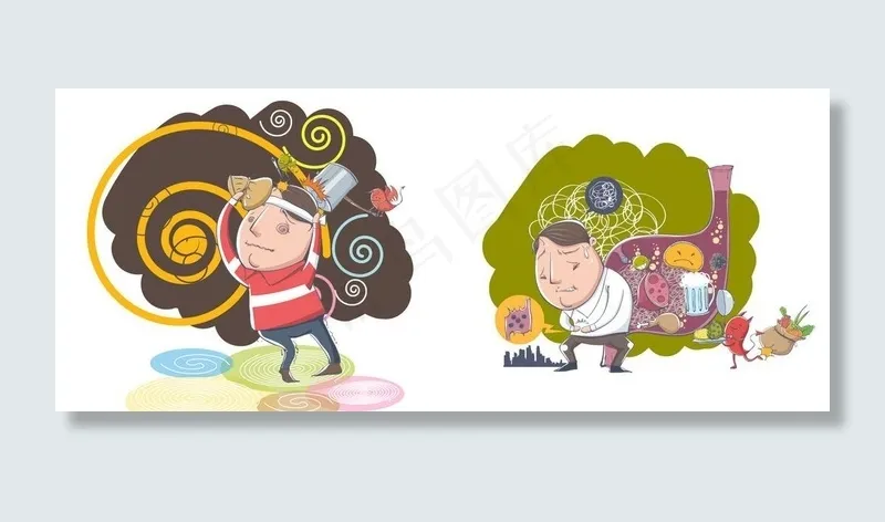 生病图片ai矢量模版下载