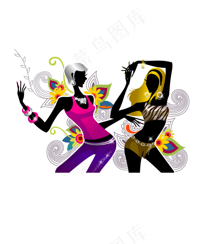 时尚男女 派对生活 矢量 AI_5...