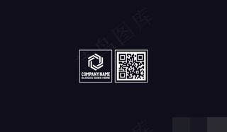 黑色白色时尚简约个人商务名片二维码