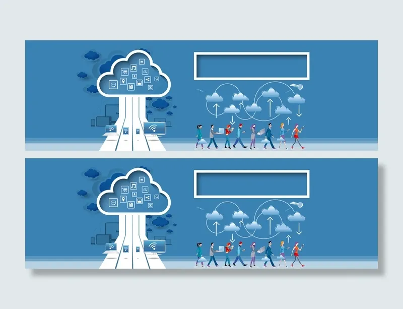 科技数据蓝色海报banner背景
