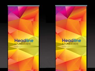 炫彩时尚钻石多边形X展架易拉宝设计