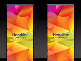 炫彩时尚钻石多边形X展架易拉宝设计