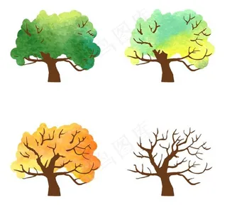 春夏秋冬四季 大树 树