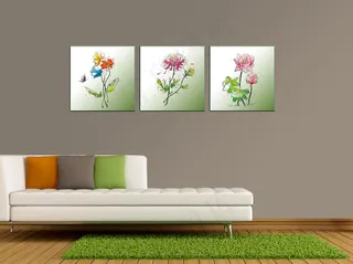 手绘花卉无框画