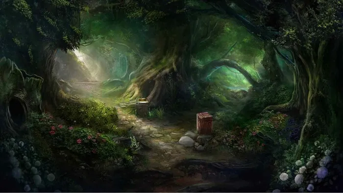 魔法梦幻森林背景psd模版下载
